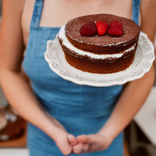 082_a woman holding a plate of cake in her hand.png